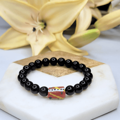 Zulana - Onyx | Sustainable Bracelet | African Recycled Glass - Alora Boutique